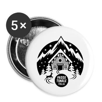 Domaine skiable de Passo Tonale Dolomites - Lot de 5 petits badges (25 mm) - blanc - Devant