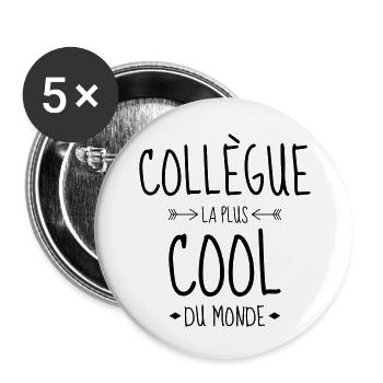 Kollegen / Kollegin / Unternehmen / Büro - Buttons klein 25 mm (5er Pack) - Weiß - Vorne