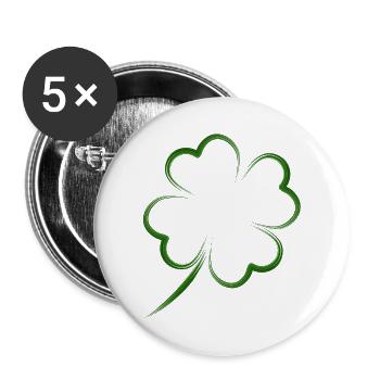 kleeblatt glück - Buttons klein 25 mm (5er Pack) - Weiß - Vorne