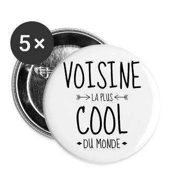 Nachbar / Nachbarschaft / Nachbarin / Haus - Buttons klein 25 mm (5er Pack) - Weiß - Vorne