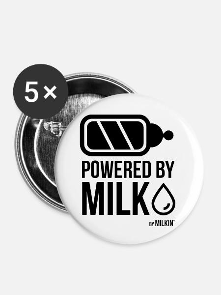 Milkin' - Bottle Power - Buttons klein 25 mm (5er Pack) - Weiß