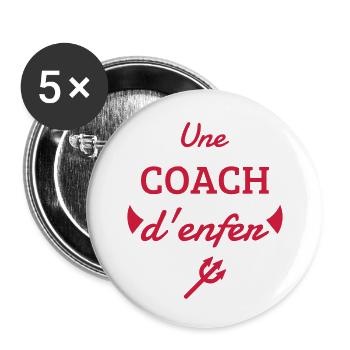 Coach Coaching Trainer Sport Entraineur Team - Buttons small 1''/25 mm (5-pack) - white - Front