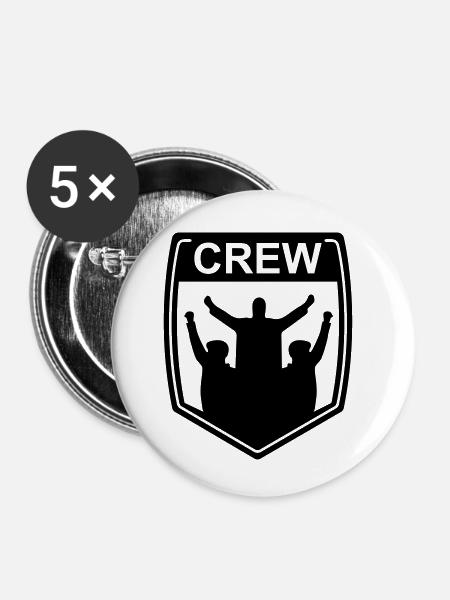 crew - Buttons klein 25 mm (5er Pack) - Weiß
