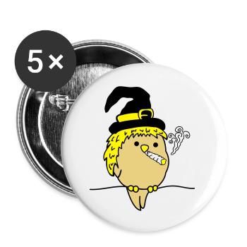 bird_witch_smoke_01 - Buttons klein 25 mm (5er Pack) - Weiß - Vorne