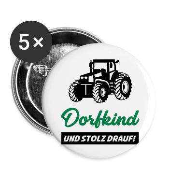 dorfkind_02 - Buttons klein 25 mm (5er Pack) - Weiß - Vorne
