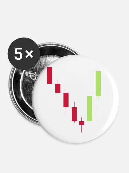 trading - Buttons klein 25 mm (5er Pack) - Weiß