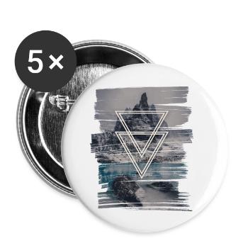 Dreiecke & Berge - Lot de 5 petits badges (25 mm) - blanc - Devant