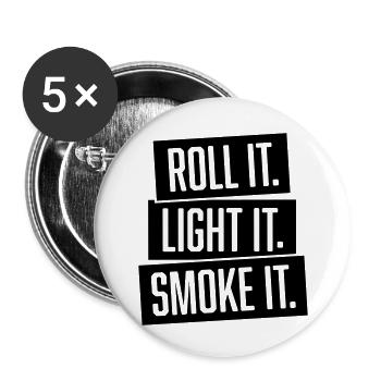 roll it. light it. smoke it. - Buttons small 1''/25 mm (5-pack) - white - Front