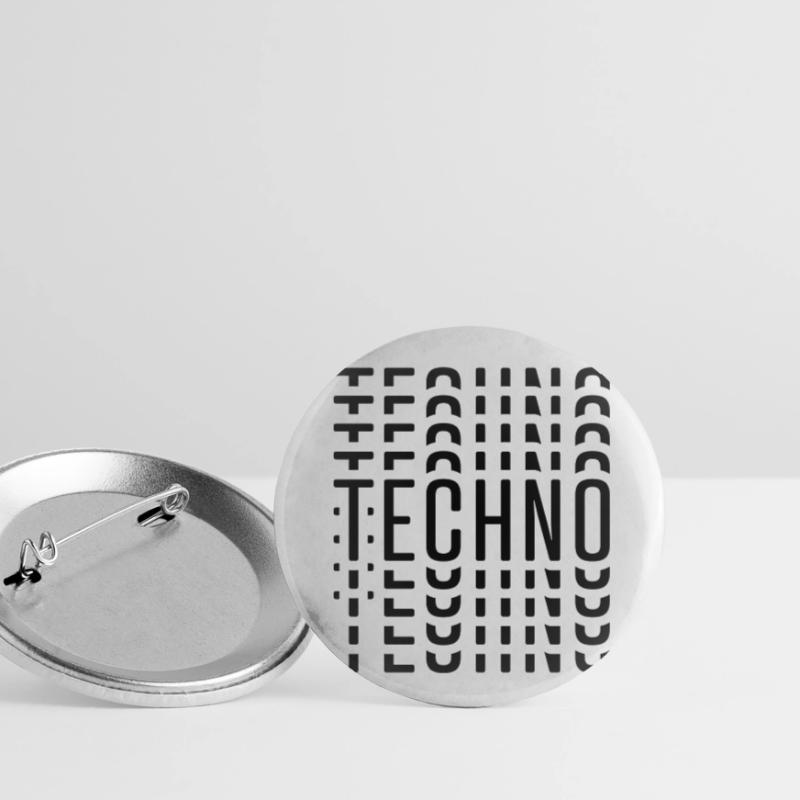 TECHNO TECHNO TECHNO Buttons klein 25 mm (5er Pack)