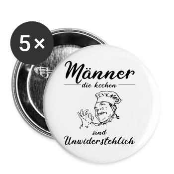 Les hommes qui cuisinent sont irrésistibles - Lot de 5 petits badges (25 mm) - blanc - Devant