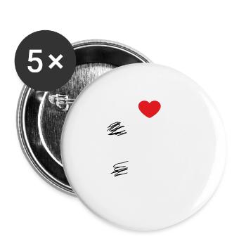 Drum & Bass => J'adore le rhum et le cul - Lot de 5 petits badges (25 mm) - blanc - Devant