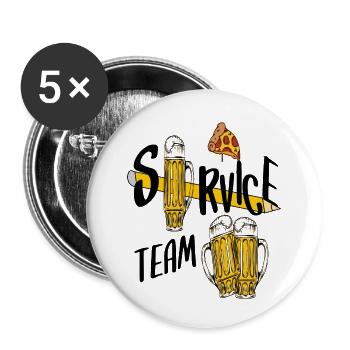 Service team beer - Buttons small 1''/25 mm (5-pack) - white - Front