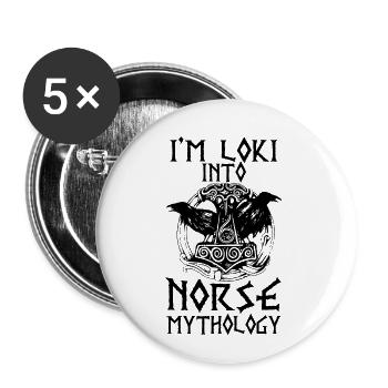 im loki into norse mythology - Buttons small 1''/25 mm (5-pack) - white - Front
