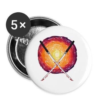 Katana Swords Japan Martial Arts Samurai - Buttons small 1''/25 mm (5-pack) - white - Front