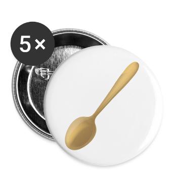 ein goldener Löffel - Buttons klein 25 mm (5er Pack) - Weiß - Vorne
