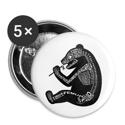 Panda-skjelett - Liten pin 25 mm (5-er pakke)