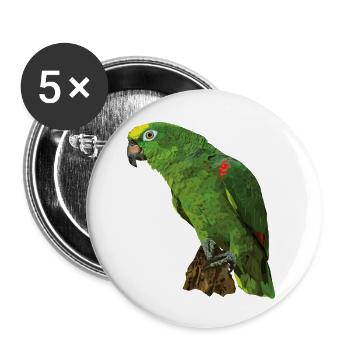 Yellow-crowned Parrot - Buttons small 1''/25 mm (5-pack) - white - Front