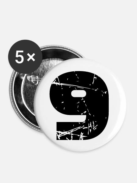 9 - Buttons klein 25 mm (5er Pack) - Weiß