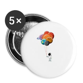 Dream Big - Weltall und Astronauten - Buttons klein 25 mm (5er Pack) - Weiß - Vorne