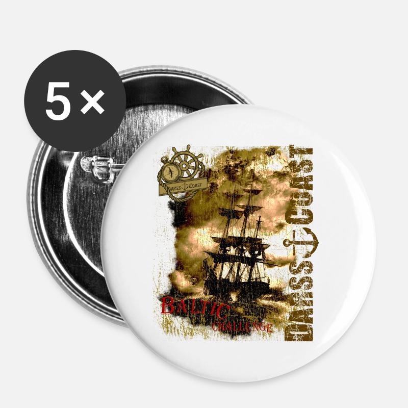 DarssCoast - Baltic Challenge - Buttons small 1''/25 mm (5-pack) - white