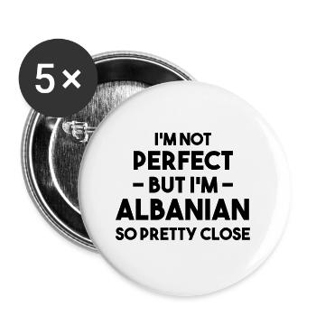 The perfect Albanian! - Buttons small 1''/25 mm (5-pack) - white - Front