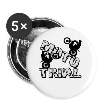 Moto Trial Wheelie - Motocross Moto Trial - Buttons small 1''/25 mm (5-pack) - white - Front