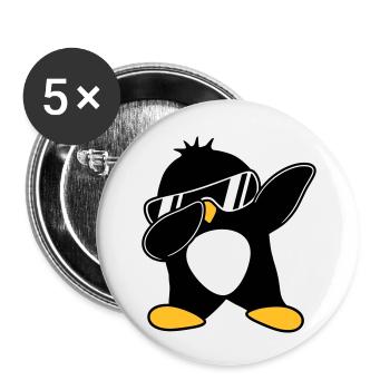 Dabbing Penguin - Buttons small 1''/25 mm (5-pack) - white - Front