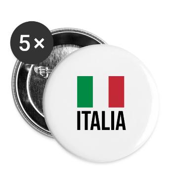 Italia Italy Italian - Buttons small 1''/25 mm (5-pack) - white - Front