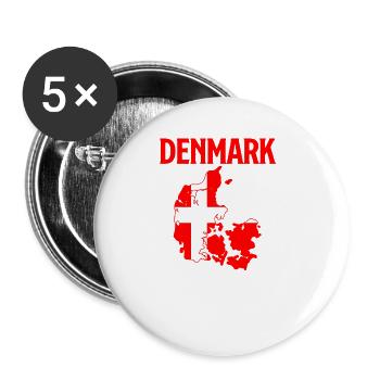 FLAG DAY Denmark - Buttons klein 25 mm (5er Pack) - Weiß - Vorne