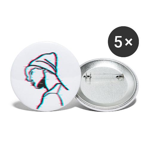 JM's jawline glitch - Buttons small 1''/25 mm (5-pack)