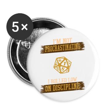 Je ne tergiverse pas J'ai roulé bas sur la discipline - Lot de 5 petits badges (25 mm) - blanc - Devant