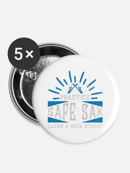 Practice Safe Sax - Saxofon - Buttons klein 25 mm (5er Pack) - Weiß