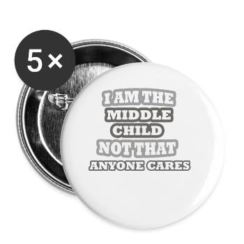 Frères et soeurs - Lot de 5 petits badges (25 mm) - blanc - Devant