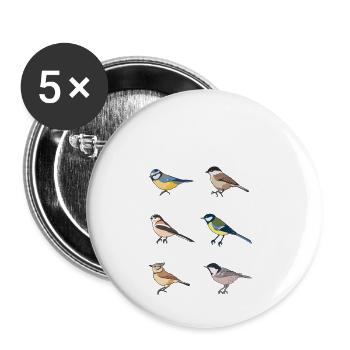 Funny Birdwatching "Nice tits" Bird Gift - Buttons small 1''/25 mm (5-pack) - white - Front