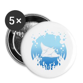 Manta rays - Buttons small 1''/25 mm (5-pack) - white - Front