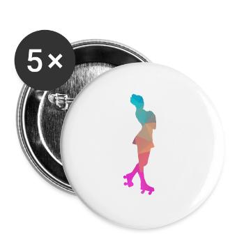 Conception abstraite de glace et de patins à roulettes - Lot de 5 petits badges (25 mm) - blanc - Devant