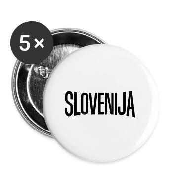 Slovenia! - Buttons small 1''/25 mm (5-pack) - white - Front