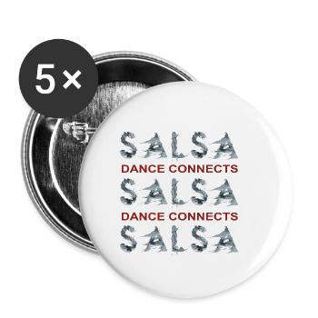 SALSA DESIGN ABSTRAKT - Buttons klein 25 mm (5er Pack) - Weiß - Vorne