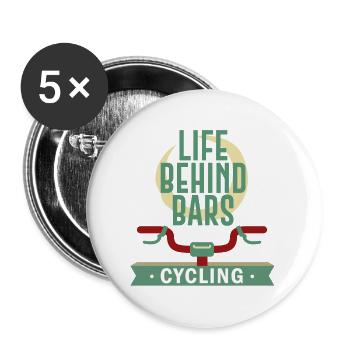Life Behind Bars - Cycling - Buttons small 1''/25 mm (5-pack) - white - Front