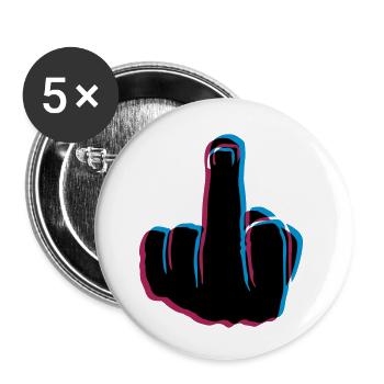 Fuck You 3D - Buttons small 1''/25 mm (5-pack) - white - Front