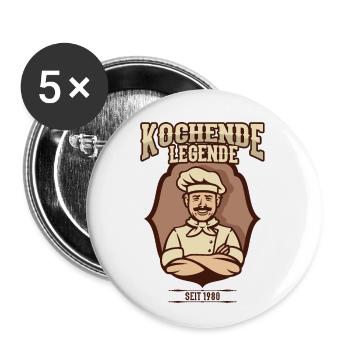 Anniversaire Légende Du Cuisinier 1980 40 Ans - Lot de 5 petits badges (25 mm) - blanc - Devant