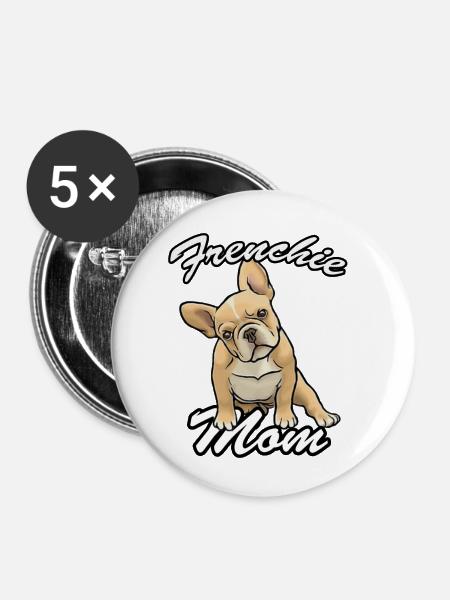 Frenchie Mama Rehkitz - Buttons klein 25 mm (5er Pack) - Weiß