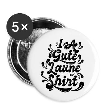Bonne Humeur Devise De La Vie Déclaration - Lot de 5 petits badges (25 mm) - blanc - Devant