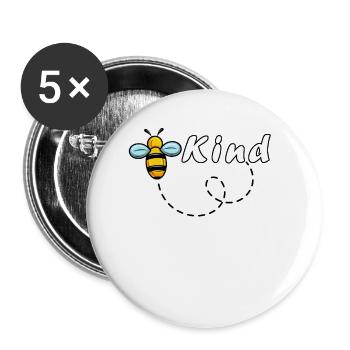 Bee Kind Autism Awarness - Buttons small 1''/25 mm (5-pack) - white - Front