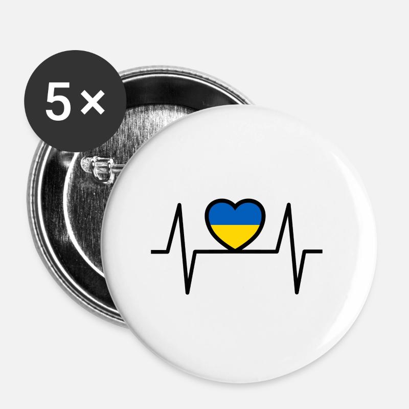 Lustiger ukrainischer Spruch über Ukraine Geschenk - Buttons klein 25 mm (5er Pack) - Weiß