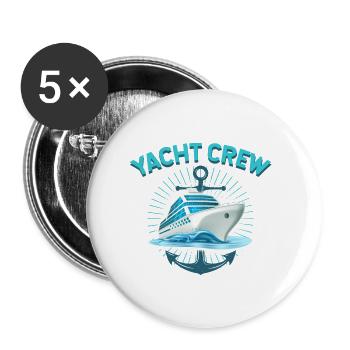 ÉQUIPE DE YACHT - Lot de 5 petits badges (25 mm) - blanc - Devant