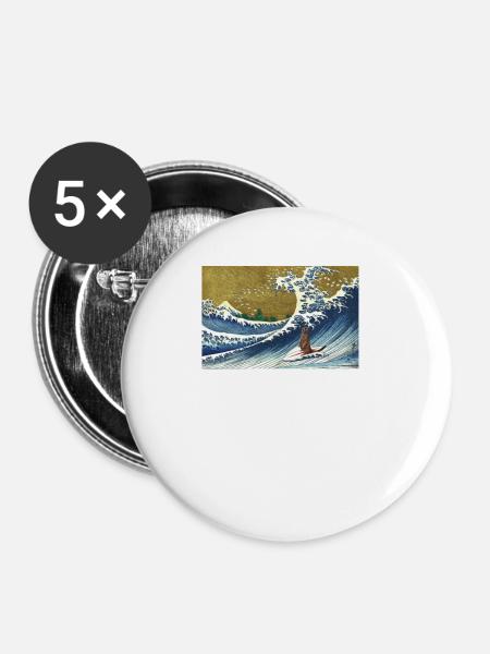 Erdmännchen - Buttons klein 25 mm (5er Pack) - Weiß