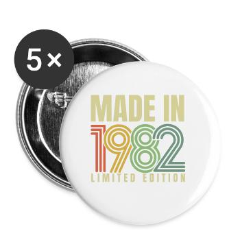 1982 Birthday Gift Year Of Birth Year 82 - Buttons small 1''/25 mm (5-pack) - white - Front