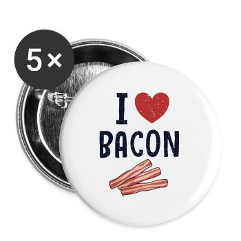 Anti Vegetarian I Love Bacon Bacon Keto Diet BBQ - Buttons small 1''/25 mm (5-pack) - white - Front
