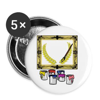 Art Art Academy Artist Brush Painting - Buttons small 1''/25 mm (5-pack) - white - Front
